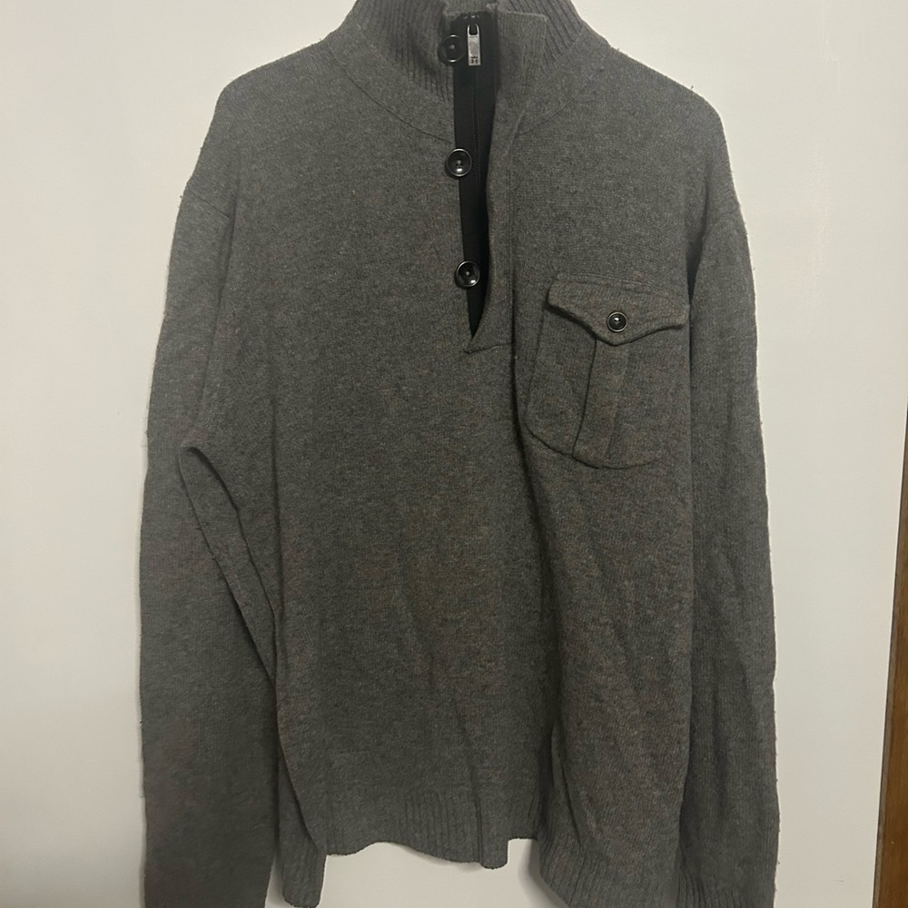 Haggar Men's Charcoal Zip-Up Sweater